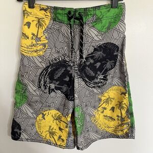 Boys Joe Boxer Skull & Palm tree Print Board Shorts Size Large